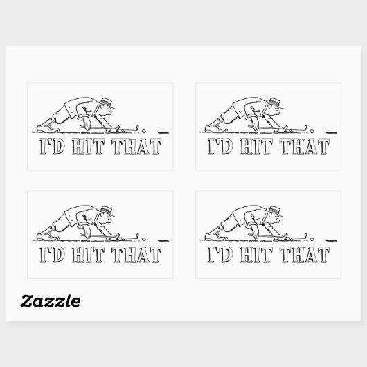 ゴルフ – そのデザイナーゴルファーのカスタム漫画を打った 長方形シール (シート)