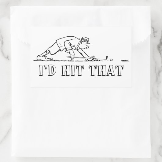 ゴルフ – そのデザイナーゴルファーのカスタム漫画を打った 長方形シール (バッグ)