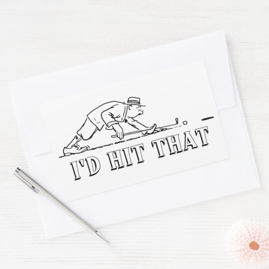 ゴルフ – そのデザイナーゴルファーのカスタム漫画を打った 長方形シール (封筒)