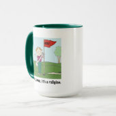 ゴルフ!  それはゲーム、それです宗教ではないです マグカップ (正面左)