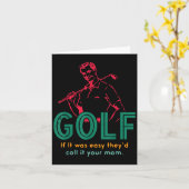 ゴルフ もし簡単ならあなたのママと呼ぶデザイン カード (黄色い花)
