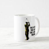 ゴルフ-より懸命に働かせますより幸運になります コーヒーマグカップ (正面右)