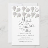 ゴルフ ウェディング スポーツ ドット アンド ティーズ 招待状 (正面)