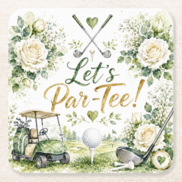 ゴルフ ウェディング フラワー Let's Par Tee スクエアペーパーコースター