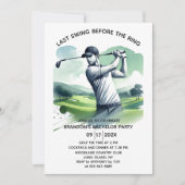 ゴルフ・ウォーターカラー・バチェラーパーティー 招待状 (正面)