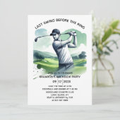 ゴルフ・ウォーターカラー・バチェラーパーティー 招待状 (スタンド正面)