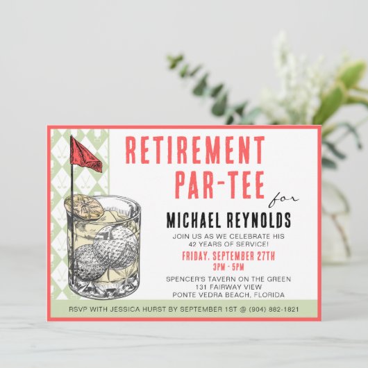 ゴルフ カクテルパーティーの招待状 招待状 (スタンド正面)