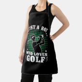 ゴルフ・クラブ・ゴルファー・ゴルフが大好きな少年 エプロン (インサイチュ)