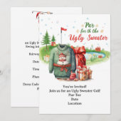 ゴルフ クリスマスパーティー 招待状  ダサいセーター (正面/裏面)