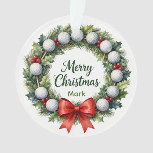 ゴルフ クリスマスリース オーナメント (正面)