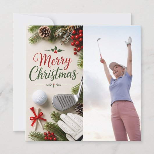 ゴルフ クリスマス オリジナル 写真 ゴルファー (正面)