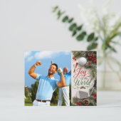 ゴルフ クリスマス オリジナル 写真 ゴルファー ポストカード (スタンド正面)
