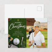 ゴルフ クリスマス オリジナル 写真 ゴルファー ポストカード (正面/裏面)