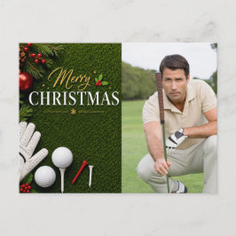 ゴルフ クリスマス オリジナル 写真 ゴルファー ポストカード