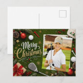 ゴルフ クリスマス オリジナル 写真 ゴルファー ポストカード (正面/裏面)