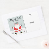 ゴルフ クリスマス ギフトタグ 長方形シール (封筒)