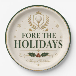 ゴルフ クリスマス ゴルファー FORE ホリデー ペーパープレート