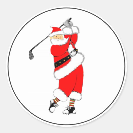 ゴルフ クリスマス サンタ ラウンドシール (正面)