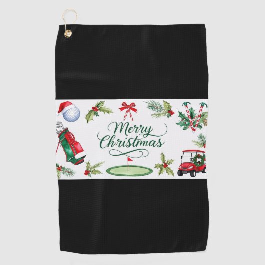 ゴルフ クリスマス テーマ ゴルフタオル (正面)