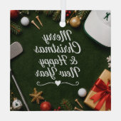 ゴルフ クリスマス ホリデー ガラスオーナメント (裏面)