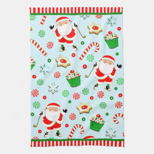 ゴルフ クリスマス ホリデー キッチンタオル (縦)