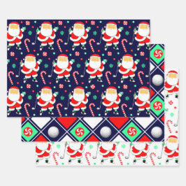 ゴルフ クリスマス ホリデー ギフト ラッピングペーパーシート