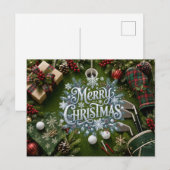 ゴルフ クリスマス ホリデー ポストカード (正面/裏面)