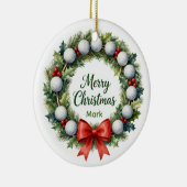 ゴルフ クリスマス リース セラミックオーナメント (右)