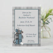ゴルフ グレー 格子 招待状 (スタンド正面)