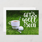 ゴルフ コーヒーカップとボールで早く回復してね ポストカード (正面/裏面)
