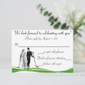 ゴルフ/ゴルフィング カップル 返信カード (スタンド正面)