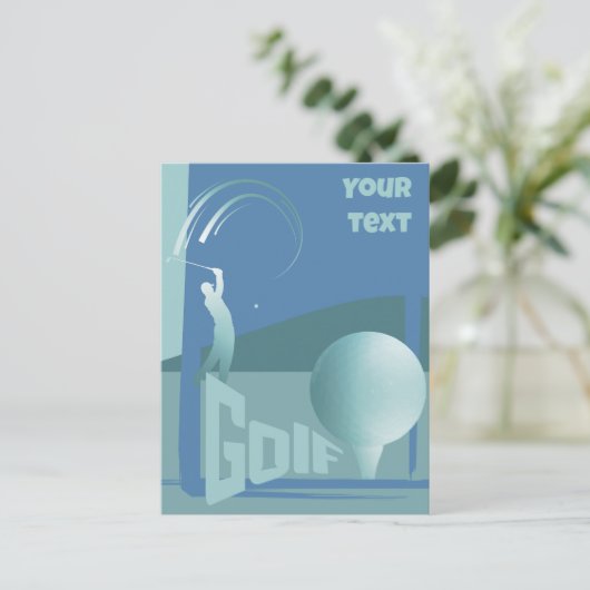 ゴルフ ゴルフプレー ゴルファー ゴルフクラブ 挨拶 ポストカード (スタンド正面)