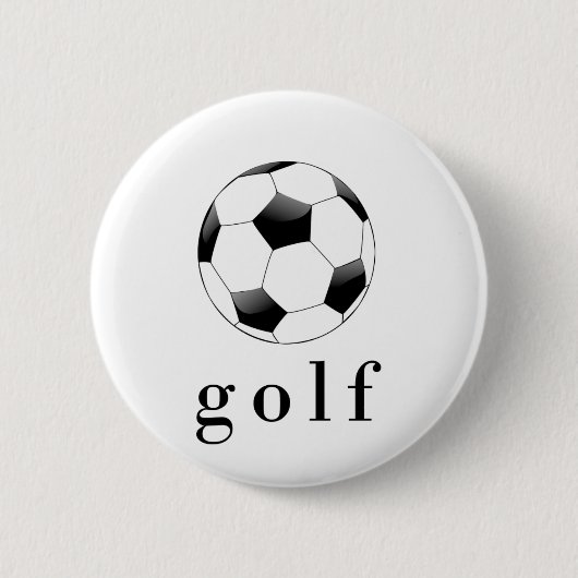 ゴルフ サッカーボール おもしろ スポーツTシャツ 缶バッジ (正面)