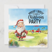 ゴルフ サンタがゴルファーと一緒にクリスマスをお祝い (正面)