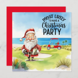 ゴルフ サンタがゴルファーと一緒にクリスマスをお祝い