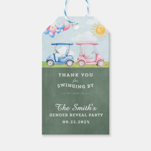 ゴルフ ジェンダー リビール 感謝タグ ギフトタグ (正面)