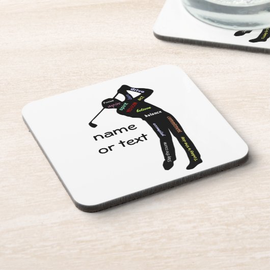 ゴルフ、スポーツ、言葉やる気を起こさせる類 コースター (左側)