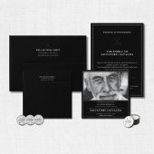 ゴルフ セレブレーション・オブ・ライフ ブラック フォト メモリアル 招待状