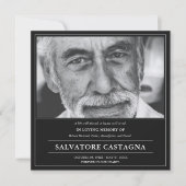 ゴルフ セレブレーション・オブ・ライフ ブラック フォト メモリアル 招待状 (正面)