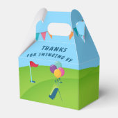ゴルフ テーマの誕生日パーティー パーティー フェイバーボックス (裏面サイド)