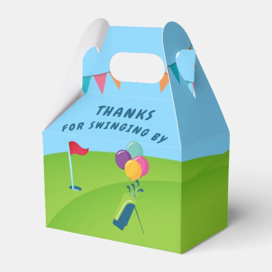 ゴルフ テーマの誕生日パーティー パーティー フェイバーボックス (裏面サイド)