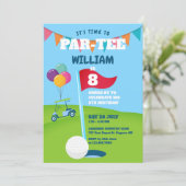 ゴルフ テーマの誕生日パーティー パーティー 招待状 (スタンド正面)