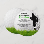 ゴルフ テーマ | ゴルフ コース 引退 イベント 招待状 (正面/裏面)