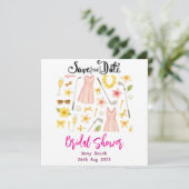 ゴルフ ハワイアン テーマの ブライダル シャワー バチェロレッテ セーブザデート (スタンド正面)