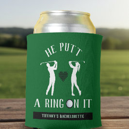 ゴルフ・バチェラーエット・パーティー グリーン 「He Putt a Ring On It」 缶クーラー