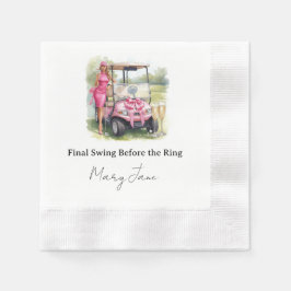 ゴルフ・バチェロレッテ・パーティー ナプキン 縁ありカクテルナプキン