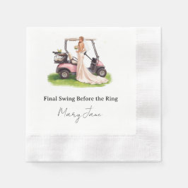 ゴルフ・バチェロレッテ・パーティー ナプキン 縁ありカクテルナプキン