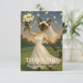 ゴルフ・バチェロレッテ・パーティー 猫好きのための感謝のメッセージ サンキューカード (スタンド正面)