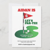 ゴルフ バースデー パーティー デザイン 招待状 (裏面)