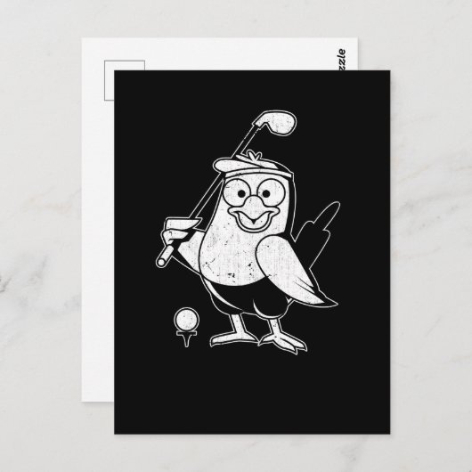 ゴルフ・バーディ・バおもしろいード・アニマル・ユーモア・ゴルフ ポストカード (正面/裏面)